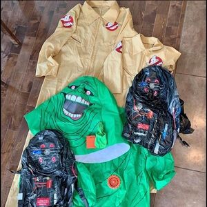 Slimer and ghostbusters costumes